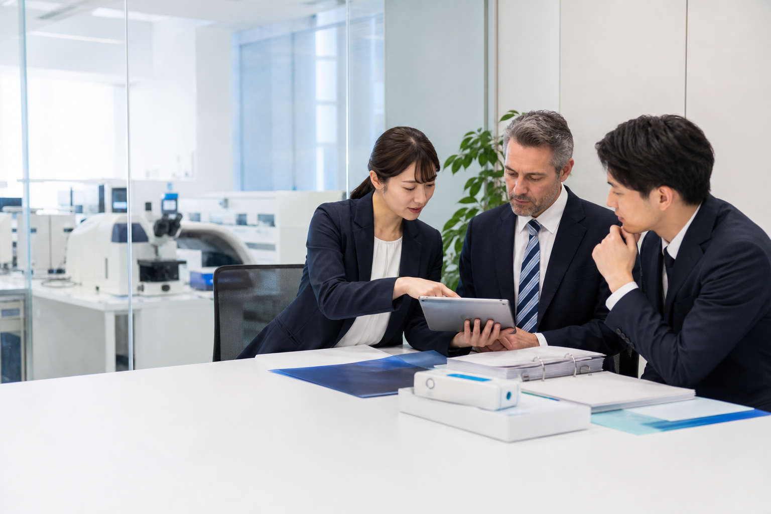Medical regulatory specialists collaborating on an international healthcare program